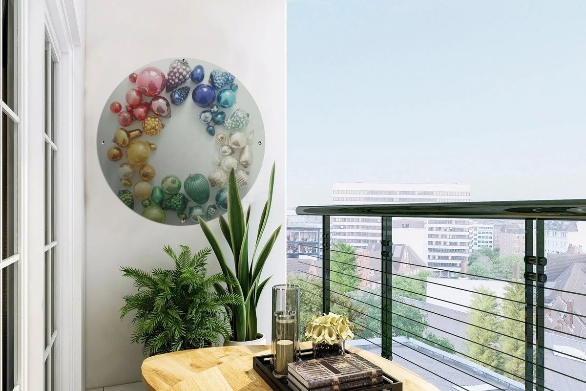 Cercle De Jardin Les Diverses Boules De Noël - 60x60 Cm - Affiche Ronde De Jardin - Extérieur 4 Cercle De Jardin Les Diverses Boules De Noël - 60x60 Cm - Affiche Ronde De Jardin - Extérieur – Image 2