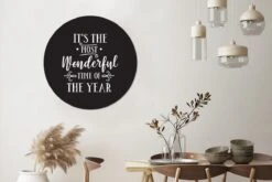 Citation De Noël C'est La Période La Plus Merveilleuse De L'année Sur Fond Noir Sticker Papier Peint Cercle Mural - 100x100 Cm - Peinture Ronde - Cercle Papier Peint - Cercle Mural - Cercle Vivant - Autocollant & Découpe Ronde -Jingle Bells Boutique 1200x800 241