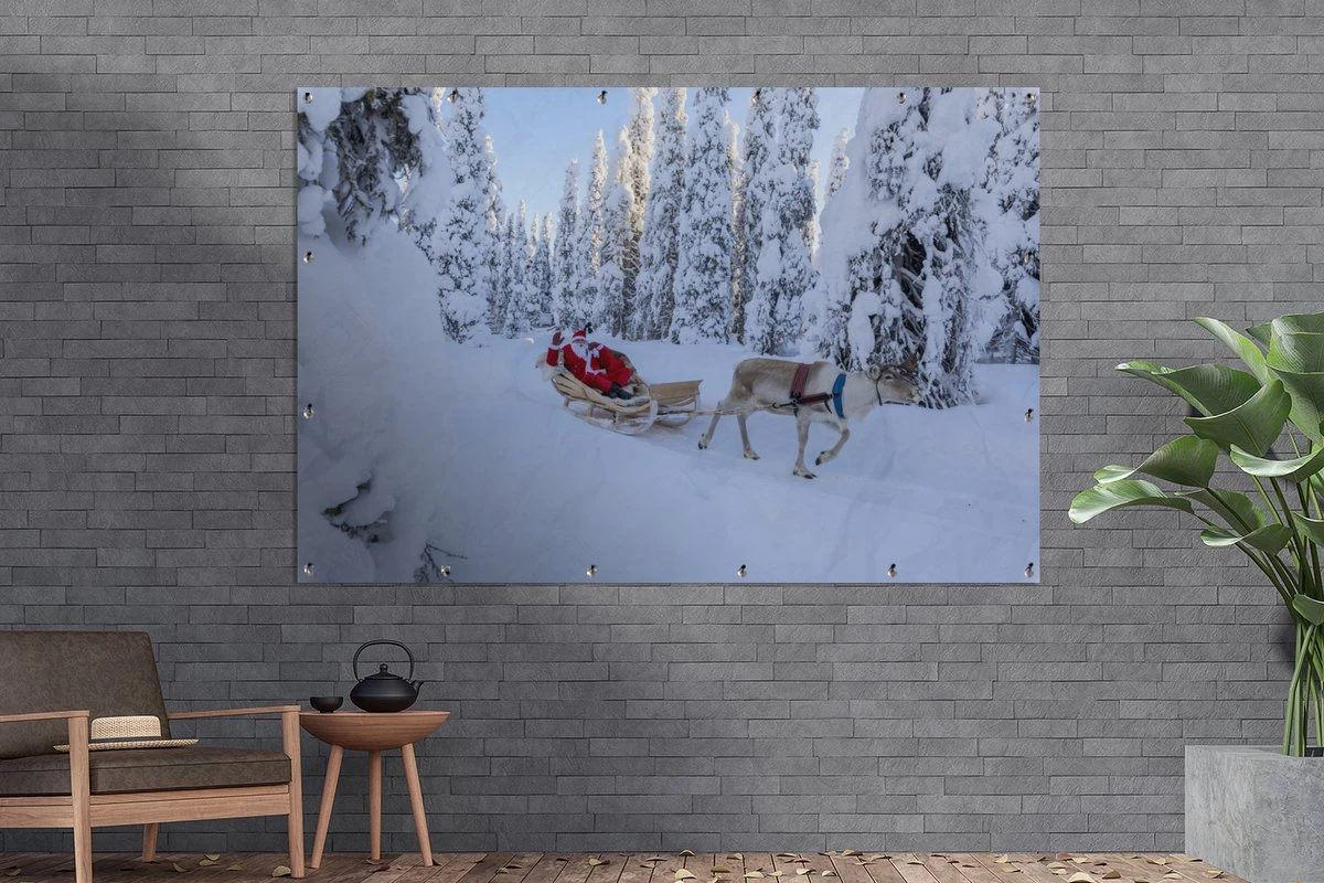 Décoration Murale Renne Tire Le Père Noël Sur Un Traîneau En Laponie - 180x120 Cm - Poster Jardin - Toile Jardin - Poster Extérieur 8 Décoration Murale Renne Tire Le Père Noël Sur Un Traîneau En Laponie - 180x120 Cm - Poster Jardin - Toile Jardin - Poster Extérieur – Image 6