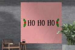 Poster De Jardin Citation De Noël Ho Ho Ho Fond Rose - 200x200 Cm - Toile Jardin - Poster Extérieur -Jingle Bells Boutique 1200x800 2421