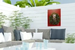 Shiba Chien Avec Une Guirlande De Noël Affiche De Jardin Toile En Vrac 30x40 Cm - Petit - Toile De Jardin / Toile D'extérieur / Peintures Pour L'extérieur (décoration De Jardin) -Jingle Bells Boutique 1200x800 2434