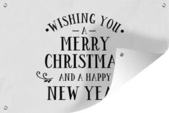 Citation De Noël Je Vous Souhaite Un Joyeux Noël Sur Fond Blanc 180x120 Cm XXL / Groot Format!