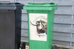 Sticker Conteneur Scottish HighlanderIllustrations De Noël - Highlander écossais Sur Fond De Journaux -Jingle Bells Boutique 1200x800 2530