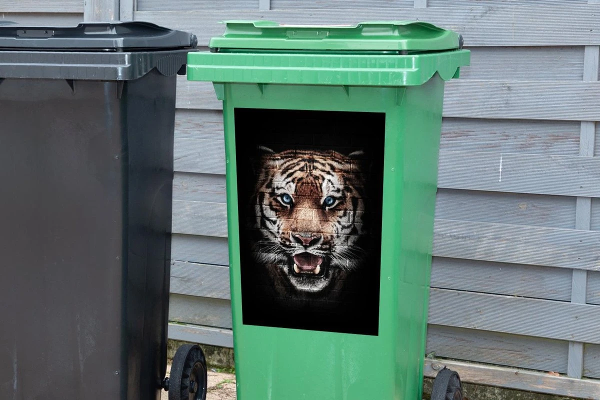 Sticker Conteneur TigreIllustrations De Noël - Tête De Tigre Avec Un Motif De Pierres Sur Fond Noir 6 Sticker Conteneur TigreIllustrations De Noël - Tête De Tigre Avec Un Motif De Pierres Sur Fond Noir – Image 4