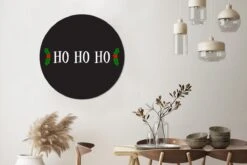 Citation De Noël Ho Ho Ho Sur Fond Noir Sticker Mural Cercle Mural - 100x100 Cm - Peinture Ronde - Cercle De Papier Peint - Cercle Mural - Cercle Vivant - Autocollant Et Découpe Ronde -Jingle Bells Boutique 1200x800 260