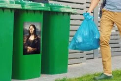 Autocollant De Conteneur Vieux MaîtresIllustrations De Noël - Mona Lisa Par Le Vieux Maître Leonardo De Vinci Avec Coup De Pinceau En Bronze -Jingle Bells Boutique 1200x800 2601