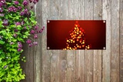 Affiche De Jardin Arbre De Noël Abstrait Fait De Lumières - 80x40 Cm