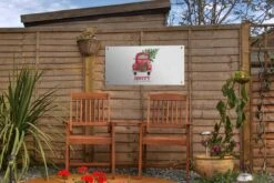 Poster De Jardin Noël - Couronne De Noël - Joyeux Noël - Citations - Proverbes - 60x30 Cm - Toile De Jardin -Jingle Bells Boutique 1200x800 2692