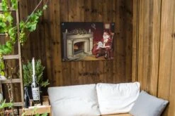 Une Illustration Du Père Noël à Sa Cheminée Affiche De Jardin 80x60 Cm - Toile De Jardin / Toile D'extérieur / Peintures D'extérieur (décoration De Jardin) -Jingle Bells Boutique 1200x800 2705
