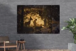 Crèche De Noël Sur Mur En Lumières Affiche De Jardin Toile En Vrac 180x120 Cm - Toile De Jardin / Toile D'extérieur / Peintures D'extérieur (décoration De Jardin) XXL / Groot Format! -Jingle Bells Boutique 1200x800 2712