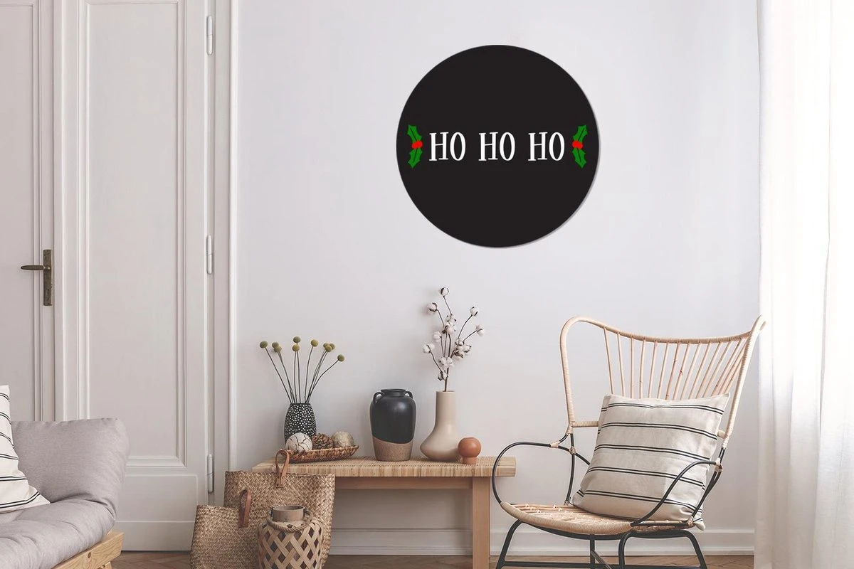 Citation De Noël Ho Ho Ho Sur Fond Noir Sticker Mural Cercle Mural - 80x80 Cm - Peinture Ronde - Cercle Papier Peint - Cercle Mural - Cercle Vivant - Autocollant Et Découpe Ronde 5 Citation De Noël Ho Ho Ho Sur Fond Noir Sticker Mural Cercle Mural - 80x80 Cm - Peinture Ronde - Cercle Papier Peint - Cercle Mural - Cercle Vivant - Autocollant Et Découpe Ronde – Image 3