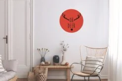 Citation De Noël Oh Cerf Sur Fond Rouge Sticker Mural Cercle Mural - ⌀ 30 Cm - Peinture Ronde - Cercle Papier Peint - Cercle Mural - Cercle Vivant - Autocollant Et Découpe Ronde -Jingle Bells Boutique 1200x800 311