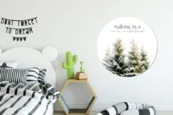 Cercle De Papier Peint - Noël - Hiver - Sapin De Noël - 100x100 Cm - Cercle Mural - Autocollant - Sticker Papier Peint XXL -Jingle Bells Boutique 1200x800 316