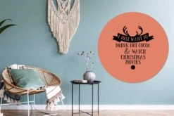 Citation De Noël Je Veux Juste Boire Du Chocolat Chaud Avec Un Fond Orange-marron Sticker Papier Peint Cercle Mural - ⌀ 140 Cm - Peinture Ronde - Cercle Papier Peint - Cercle Mural - Cercle Vivant - Autocollant Et Découpe Ronde -Jingle Bells Boutique 1200x800 332