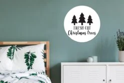 Citation Arbres De Noël Fraîchement Coupés Sur Fond Blanc Sticker Mural Cercle Mural - 80x80 Cm - Peinture Ronde - Cercle Papier Peint - Cercle Mural - Cercle Vivant - Autocollant & Coupe Ronde -Jingle Bells Boutique 1200x800 340