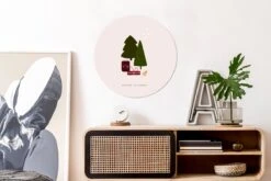Wallpaper Circle - Sapins De Noël - Cadeaux - Hiver - Citation - 50x50 Cm - Wall Circle - Auto-adhésif - Wallpaper Sticker -Jingle Bells Boutique 1200x800 344