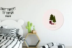 Wallpaper Circle - Sapins De Noël - Cadeaux - Hiver - Citation - 50x50 Cm - Wall Circle - Auto-adhésif - Wallpaper Sticker -Jingle Bells Boutique 1200x800 346