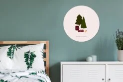 Wallpaper Circle - Sapins De Noël - Cadeaux - Hiver - Citation - 50x50 Cm - Wall Circle - Auto-adhésif - Wallpaper Sticker -Jingle Bells Boutique 1200x800 348