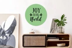 Citation De Noël Joy Au Monde Sur Fond Vert Sticker Papier Peint Cercle Mural - 80x80 Cm - Peinture Ronde - Cercle Papier Peint - Cercle Mural - Cercle Vivant - Autocollant & Coupe Ronde -Jingle Bells Boutique 1200x800 351