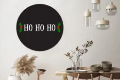 Citation De Noël Ho Ho Ho Sur Fond Noir Sticker Mural Cercle Mural - ⌀ 140 Cm - Peinture Ronde - Cercle Papier Peint - Cercle Mural - Cercle Vivant - Autocollant Et Découpe Ronde -Jingle Bells Boutique 1200x800 365