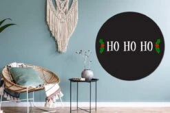 Citation De Noël Ho Ho Ho Sur Fond Noir Sticker Mural Cercle Mural - ⌀ 140 Cm - Peinture Ronde - Cercle Papier Peint - Cercle Mural - Cercle Vivant - Autocollant Et Découpe Ronde -Jingle Bells Boutique 1200x800 366