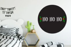 Citation De Noël Ho Ho Ho Sur Fond Noir Sticker Mural Cercle Mural - ⌀ 140 Cm - Peinture Ronde - Cercle Papier Peint - Cercle Mural - Cercle Vivant - Autocollant Et Découpe Ronde -Jingle Bells Boutique 1200x800 367
