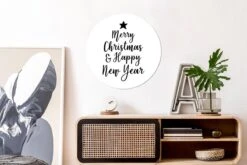 Citation De Noël Joyeux Noël Et Happy Année Sur Un Fond Blanc Autocollant Papier Peint Cercle Mur - 50x50 Cm - Peinture Ronde - Cercle De Papier Peint - Cercle De Mur - Cercle Vivant - Auto-adhésifs Et Coupe Ronde -Jingle Bells Boutique 1200x800 390