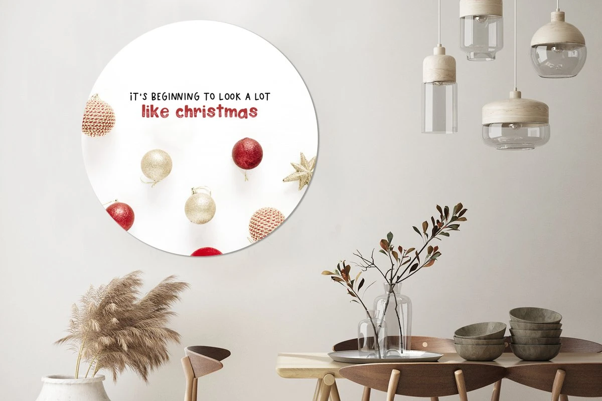WallCircle - Stickers Muraux - Cercle Papier Peint - Noël - Citation - Boules De Noël - 120x120 Cm - Cercle Mural - Auto Adhésif - Sticker Papier Peint Rond XXL 4 WallCircle - Stickers Muraux - Cercle Papier Peint - Noël - Citation - Boules De Noël - 120x120 Cm - Cercle Mural - Auto Adhésif - Sticker Papier Peint Rond XXL – Image 2