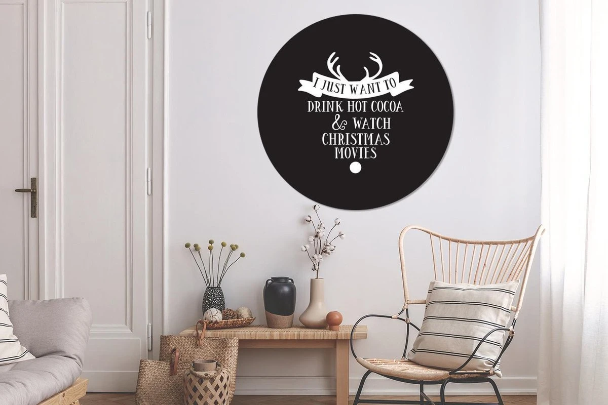 Citation De Noël Je Veux Juste Boire Du Chocolat Chaud Avec Un Fond Noir Sticker Mural Cercle Mural - ⌀ 120 Cm - Peinture Ronde - Cercle Papier Peint - Cercle Mural - Cercle Vivant - Autocollant Et Découpe Ronde 4 Citation De Noël Je Veux Juste Boire Du Chocolat Chaud Avec Un Fond Noir Sticker Mural Cercle Mural - ⌀ 120 Cm - Peinture Ronde - Cercle Papier Peint - Cercle Mural - Cercle Vivant - Autocollant Et Découpe Ronde – Image 2