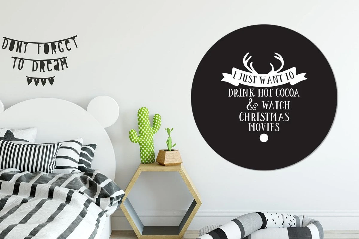 Citation De Noël Je Veux Juste Boire Du Chocolat Chaud Avec Un Fond Noir Sticker Mural Cercle Mural - ⌀ 120 Cm - Peinture Ronde - Cercle Papier Peint - Cercle Mural - Cercle Vivant - Autocollant Et Découpe Ronde 5 Citation De Noël Je Veux Juste Boire Du Chocolat Chaud Avec Un Fond Noir Sticker Mural Cercle Mural - ⌀ 120 Cm - Peinture Ronde - Cercle Papier Peint - Cercle Mural - Cercle Vivant - Autocollant Et Découpe Ronde – Image 3