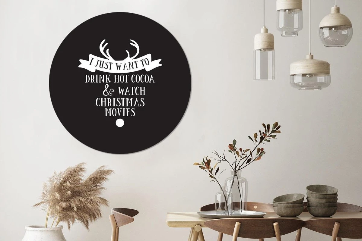 Citation De Noël Je Veux Juste Boire Du Chocolat Chaud Avec Un Fond Noir Sticker Mural Cercle Mural - ⌀ 120 Cm - Peinture Ronde - Cercle Papier Peint - Cercle Mural - Cercle Vivant - Autocollant Et Découpe Ronde 6 Citation De Noël Je Veux Juste Boire Du Chocolat Chaud Avec Un Fond Noir Sticker Mural Cercle Mural - ⌀ 120 Cm - Peinture Ronde - Cercle Papier Peint - Cercle Mural - Cercle Vivant - Autocollant Et Découpe Ronde – Image 4