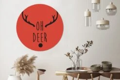 Citation De Noël Oh Cerf Sur Fond Rouge Sticker Mural Cercle Mural - ⌀ 120 Cm - Peinture Ronde - Cercle Papier Peint - Cercle Mural - Cercle Vivant - Autocollant & Découpe Ronde -Jingle Bells Boutique 1200x800 441