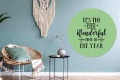 Citation De Noël C'est La Période La Plus Merveilleuse De L'année Sur Fond Vert Sticker Papier Peint Cercle Mural - ⌀ 140 Cm - Peinture Ronde - Cercle Papier Peint - Cercle Mural - Cercle Vivant - Autocollant Et Découpe Ronde -Jingle Bells Boutique 1200x800 482