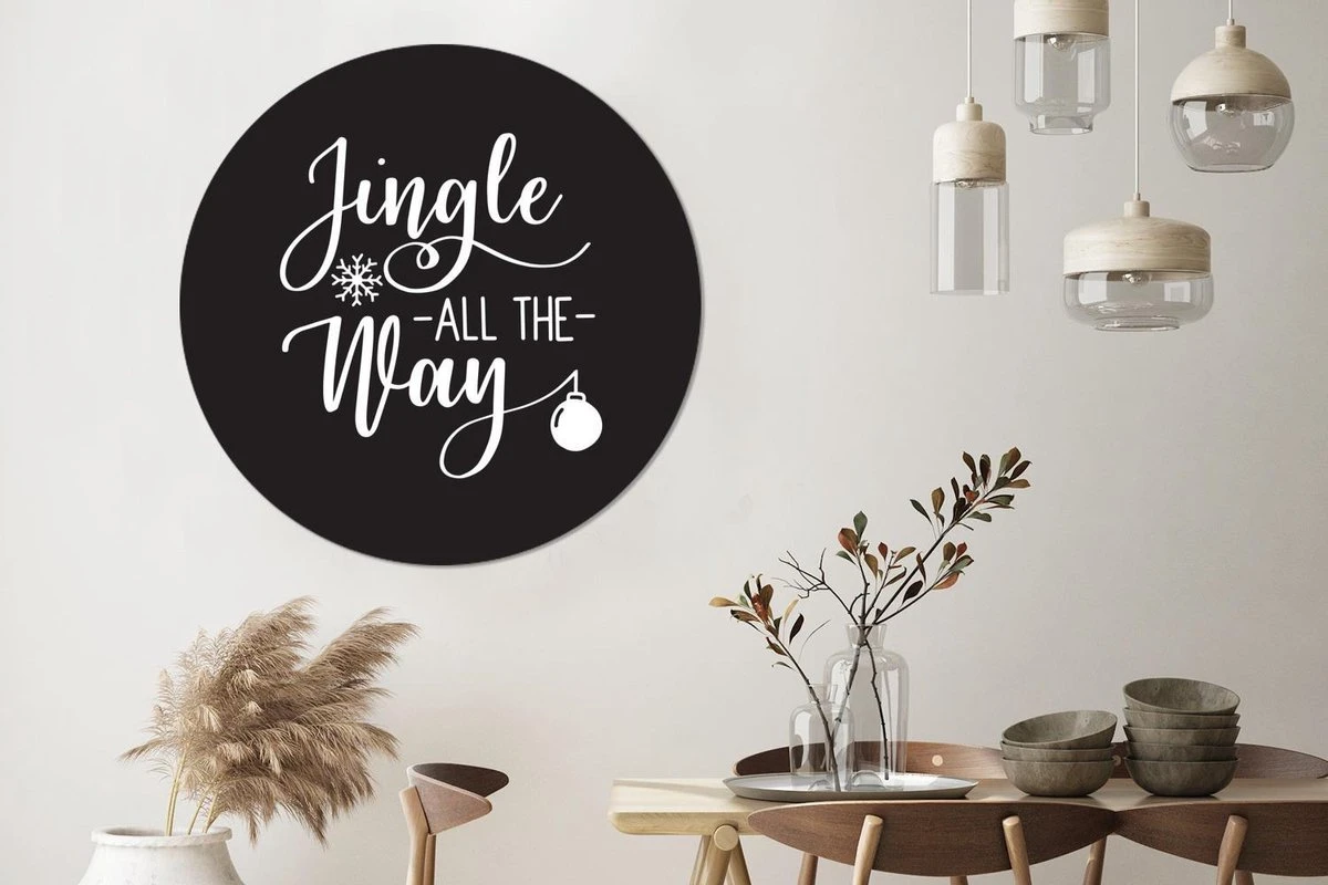 Citation De Noël Jingle Tout Le Chemin Sur Un Fond Noir Sticker Papier Peint Cercle Mural - ⌀ 140 Cm - Peinture Ronde - Cercle Papier Peint - Cercle Mural - Cercle Vivant - Autocollant & Découpe Ronde 4 Citation De Noël Jingle Tout Le Chemin Sur Un Fond Noir Sticker Papier Peint Cercle Mural - ⌀ 140 Cm - Peinture Ronde - Cercle Papier Peint - Cercle Mural - Cercle Vivant - Autocollant & Découpe Ronde – Image 2