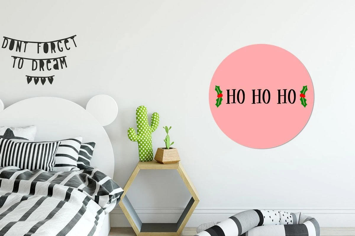 Citation De Noël Ho Ho Ho Avec Un Fond Rose Sticker Mural Cercle Mural - 80x80 Cm - Peinture Ronde - Cercle Papier Peint - Cercle Mural - Cercle Vivant - Autocollant Et Découpe Ronde 5 Citation De Noël Ho Ho Ho Avec Un Fond Rose Sticker Mural Cercle Mural - 80x80 Cm - Peinture Ronde - Cercle Papier Peint - Cercle Mural - Cercle Vivant - Autocollant Et Découpe Ronde – Image 3
