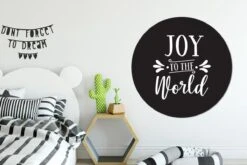 Citation De Noël Joy Au Monde Sur Fond Noir Sticker Mural - ⌀ 140 Cm - Peinture Ronde - Cercle De Papier Peint - Cercle Mural - Cercle Vivant - Autocollant Et Découpe Ronde -Jingle Bells Boutique 1200x800 512