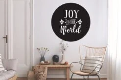 Citation De Noël Joy Au Monde Sur Fond Noir Sticker Mural - ⌀ 140 Cm - Peinture Ronde - Cercle De Papier Peint - Cercle Mural - Cercle Vivant - Autocollant Et Découpe Ronde -Jingle Bells Boutique 1200x800 513