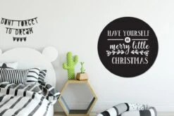 Citation De Noël Ayez Un Joyeux Petit Noël Avec Un Fond Noir Sticker Papier Peint Cercle Mural - 100x100 Cm - Peinture Ronde - Cercle Papier Peint - Cercle Mural - Cercle Vivant - Autocollant & Découpe Ronde -Jingle Bells Boutique 1200x800 517
