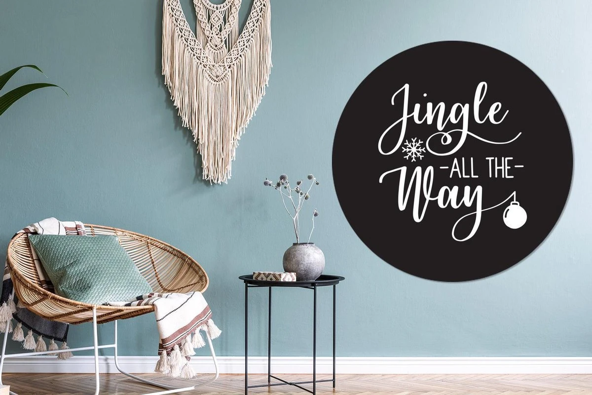 Citation De Noël Jingle Tout Le Chemin Sur Un Fond Noir Sticker Papier Peint Cercle Mural - ⌀ 140 Cm - Peinture Ronde - Cercle Papier Peint - Cercle Mural - Cercle Vivant - Autocollant & Découpe Ronde 6 Citation De Noël Jingle Tout Le Chemin Sur Un Fond Noir Sticker Papier Peint Cercle Mural - ⌀ 140 Cm - Peinture Ronde - Cercle Papier Peint - Cercle Mural - Cercle Vivant - Autocollant & Découpe Ronde – Image 4