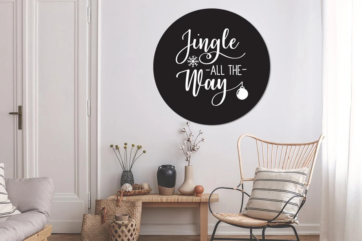Citation De Noël Jingle Tout Le Chemin Sur Un Fond Noir Sticker Papier Peint Cercle Mural - ⌀ 140 Cm - Peinture Ronde - Cercle Papier Peint - Cercle Mural - Cercle Vivant - Autocollant & Découpe Ronde 7 Citation De Noël Jingle Tout Le Chemin Sur Un Fond Noir Sticker Papier Peint Cercle Mural - ⌀ 140 Cm - Peinture Ronde - Cercle Papier Peint - Cercle Mural - Cercle Vivant - Autocollant & Découpe Ronde – Image 5