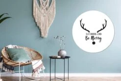 Citation Eat Drink And Be Merry Décoration Murale Noël Noir Sur Blanc Sticker Mural Cercle Papier Peint - 100x100 Cm - Peinture Ronde - Cercle Papier Peint - Cercle Mural - Cercle Vivant - Autocollant & Coupe Ronde -Jingle Bells Boutique 1200x800 538