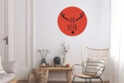 Citation De Noël Oh Cerf Sur Fond Rouge Sticker Mural Cercle Mural - 80x80 Cm - Peinture Ronde - Cercle Papier Peint - Cercle Mural - Cercle Vivant - Autocollant & Découpe Ronde -Jingle Bells Boutique 1200x800 563