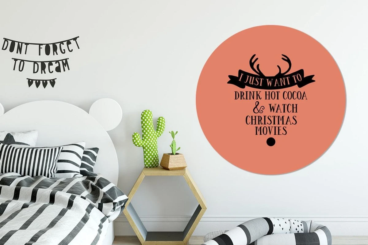 Citation De Noël Je Veux Juste Boire Du Cacao Chaud Avec Un Fond Orange-marron Sticker Papier Peint Cercle Mural - ⌀ 120 Cm - Peinture Ronde - Cercle Papier Peint - Cercle Mural - Cercle Vivant - Autocollant & Découpe Ronde 4 Citation De Noël Je Veux Juste Boire Du Cacao Chaud Avec Un Fond Orange-marron Sticker Papier Peint Cercle Mural - ⌀ 120 Cm - Peinture Ronde - Cercle Papier Peint - Cercle Mural - Cercle Vivant - Autocollant & Découpe Ronde – Image 2