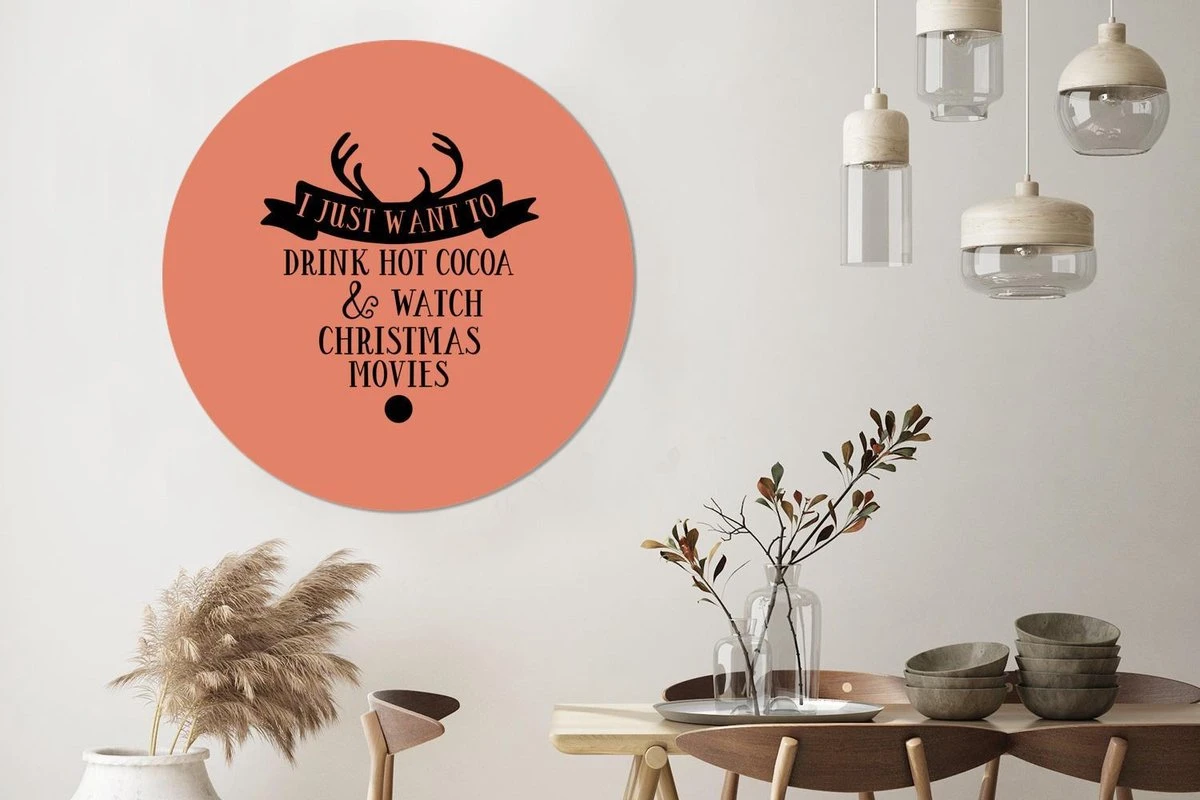Citation De Noël Je Veux Juste Boire Du Cacao Chaud Avec Un Fond Orange-marron Sticker Papier Peint Cercle Mural - ⌀ 120 Cm - Peinture Ronde - Cercle Papier Peint - Cercle Mural - Cercle Vivant - Autocollant & Découpe Ronde 5 Citation De Noël Je Veux Juste Boire Du Cacao Chaud Avec Un Fond Orange-marron Sticker Papier Peint Cercle Mural - ⌀ 120 Cm - Peinture Ronde - Cercle Papier Peint - Cercle Mural - Cercle Vivant - Autocollant & Découpe Ronde – Image 3
