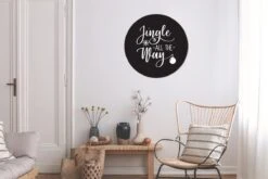 Citation De Noël Jingle Tout Le Chemin Sur Un Fond Noir Sticker Papier Peint Cercle Mural - 80x80 Cm - Peinture Ronde - Cercle Papier Peint - Cercle Mural - Cercle Vivant - Autocollant & Découpe Ronde -Jingle Bells Boutique 1200x800 580