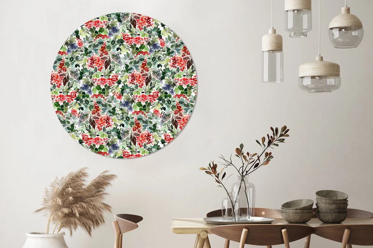 WallCircle - Stickers Muraux - Cercle Papier Peint - Aquarelle - Noël - Gui - 140x140 Cm - Cercle Mural - Auto Adhésif - Autocollant Rond Papier Peint 4 WallCircle - Stickers Muraux - Cercle Papier Peint - Aquarelle - Noël - Gui - 140x140 Cm - Cercle Mural - Auto Adhésif - Autocollant Rond Papier Peint – Image 2