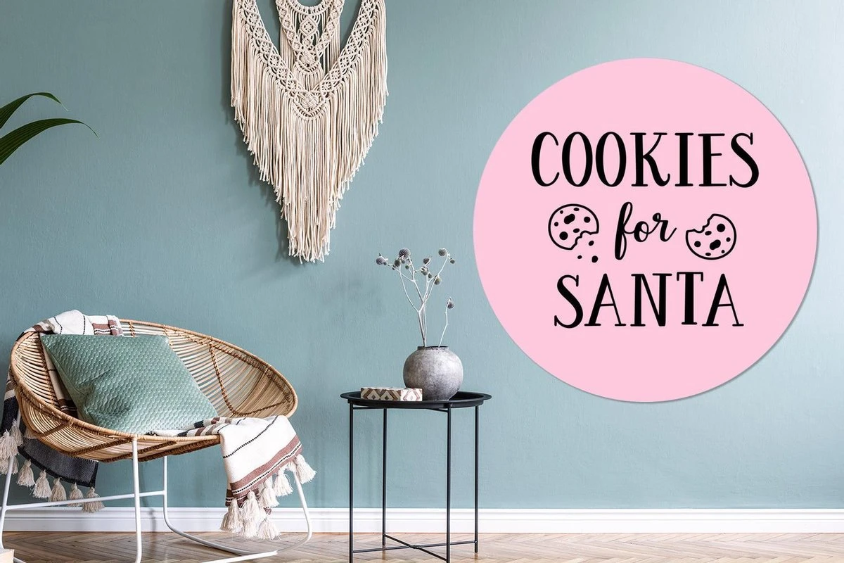 Quote Cookies For Santa Décoration Murale Noël Pastel Rose Wall Circle Wallpaper Sticker - ⌀ 140 Cm - Peinture Ronde - Cercle De Papier Peint - Cercle Mural - Cercle Vivant - Autocollant Et Découpe Ronde 6 Quote Cookies For Santa Décoration Murale Noël Pastel Rose Wall Circle Wallpaper Sticker - ⌀ 140 Cm - Peinture Ronde - Cercle De Papier Peint - Cercle Mural - Cercle Vivant - Autocollant Et Découpe Ronde – Image 4