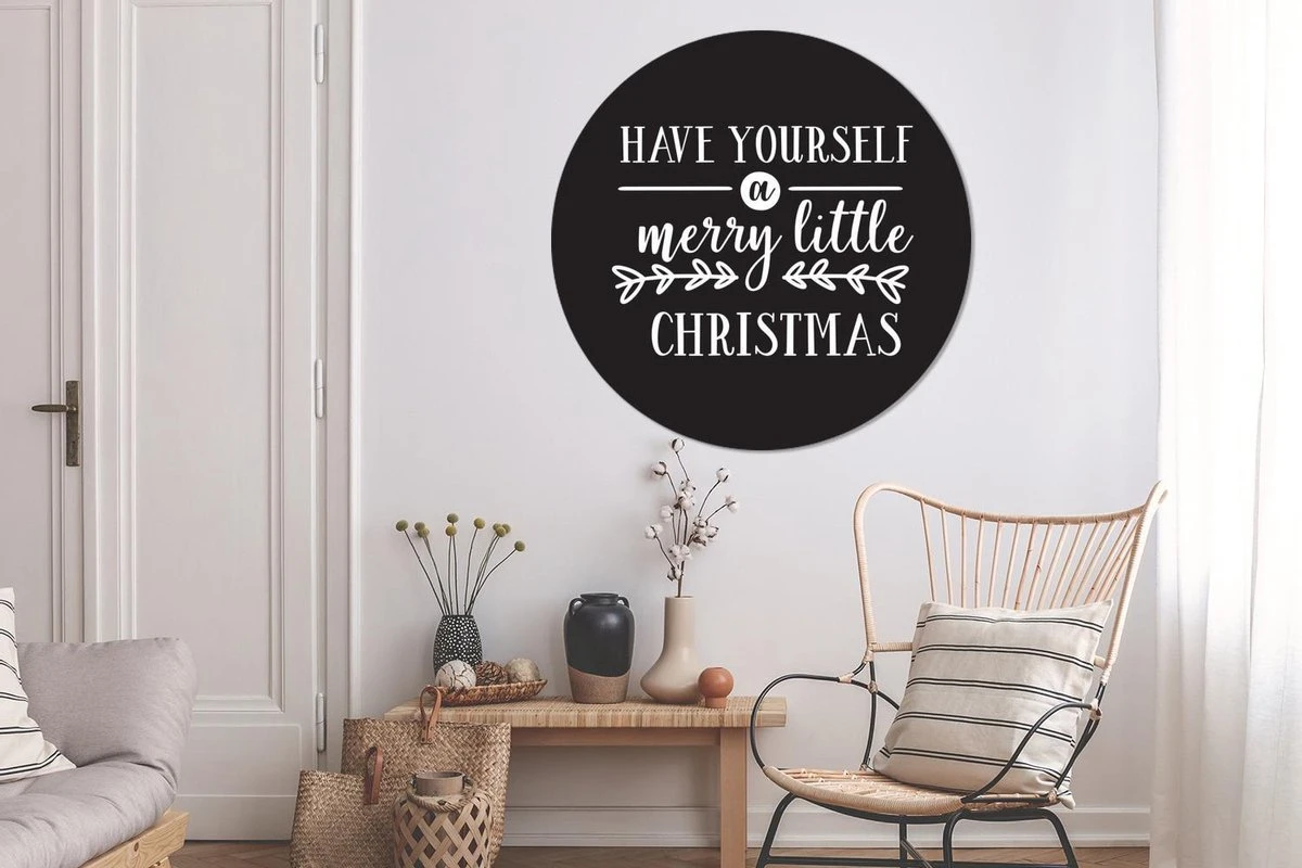 Citation De Noël Ayez Un Joyeux Petit Noël Avec Un Fond Noir Sticker Papier Peint Cercle Mural - ⌀ 120 Cm - Peinture Ronde - Cercle Papier Peint - Cercle Mural - Cercle Vivant - Autocollant Et Découpe Ronde 5 Citation De Noël Ayez Un Joyeux Petit Noël Avec Un Fond Noir Sticker Papier Peint Cercle Mural - ⌀ 120 Cm - Peinture Ronde - Cercle Papier Peint - Cercle Mural - Cercle Vivant - Autocollant Et Découpe Ronde – Image 3