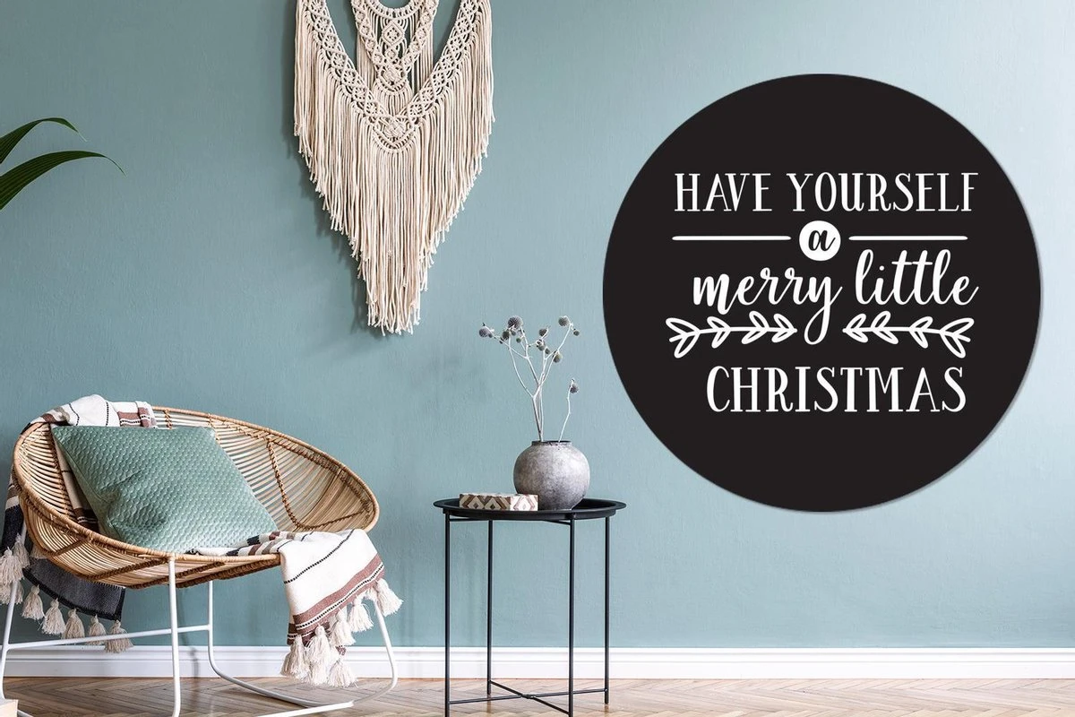 Citation De Noël Ayez Un Joyeux Petit Noël Avec Un Fond Noir Sticker Papier Peint Cercle Mural - ⌀ 120 Cm - Peinture Ronde - Cercle Papier Peint - Cercle Mural - Cercle Vivant - Autocollant Et Découpe Ronde 6 Citation De Noël Ayez Un Joyeux Petit Noël Avec Un Fond Noir Sticker Papier Peint Cercle Mural - ⌀ 120 Cm - Peinture Ronde - Cercle Papier Peint - Cercle Mural - Cercle Vivant - Autocollant Et Découpe Ronde – Image 4