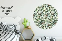 WallCircle - Stickers Muraux - Cercle Papier Peint - Noël - Noël - Aquarelle - Motif - 140x140 Cm - Cercle Mural - Auto Adhésif - Autocollant Papier Peint Rond -Jingle Bells Boutique 1200x800 650